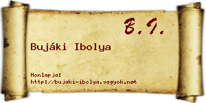 Bujáki Ibolya névjegykártya